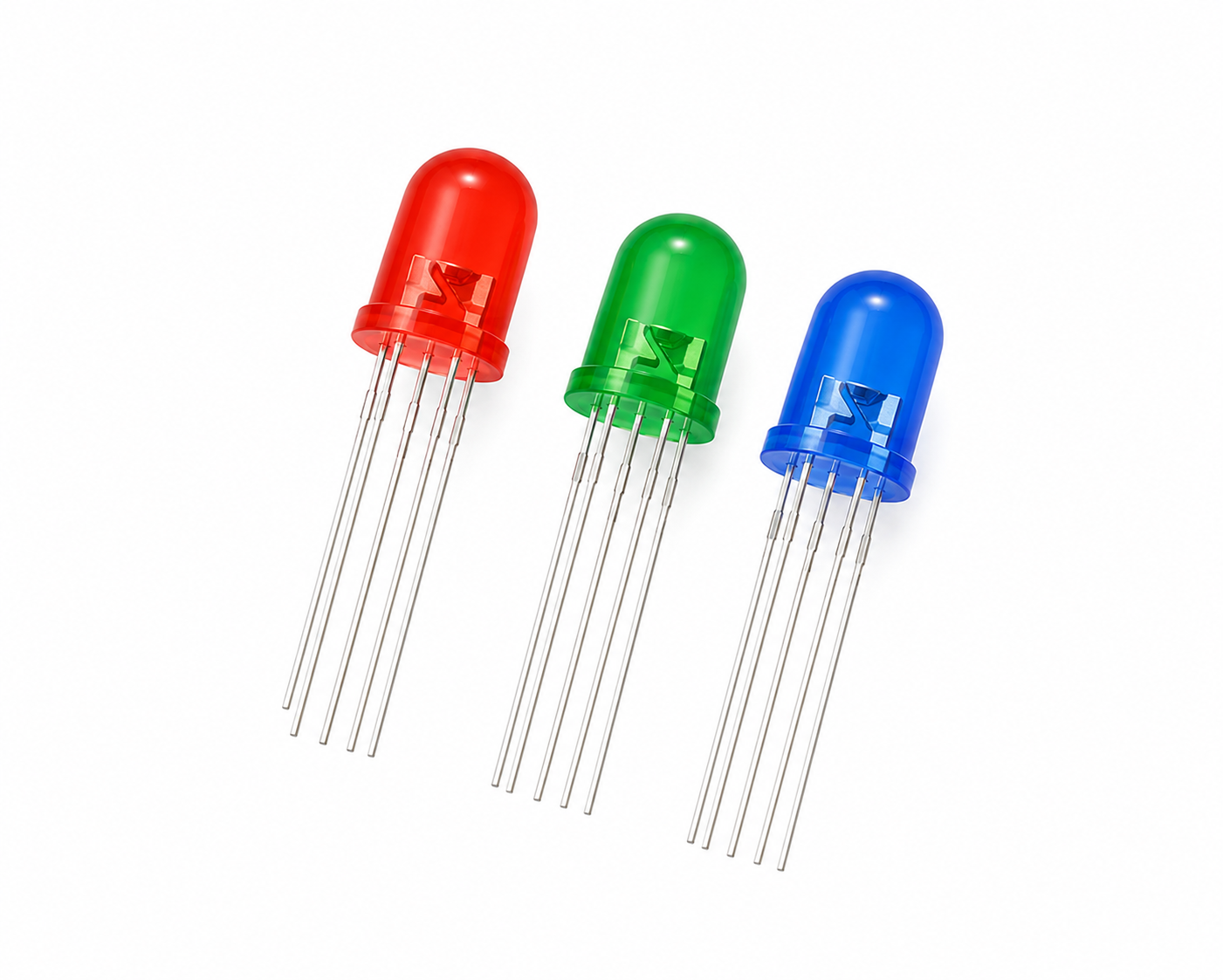 KINGBRIGHT 10mm Round RGB DIP LED product image and specification table