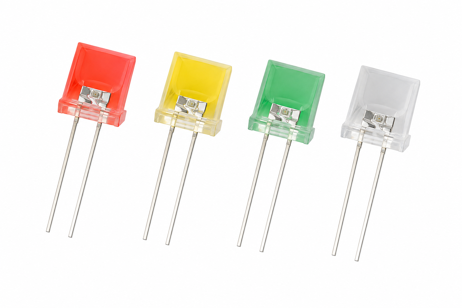 KINGBRIGHT 5mm Flat Head DIP LED product image and specification table