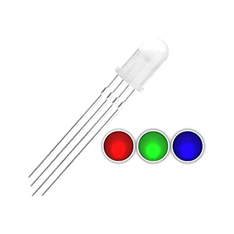 KINGBRIGHT 5mm Straw Hat RGB DIP LED product image and specification table