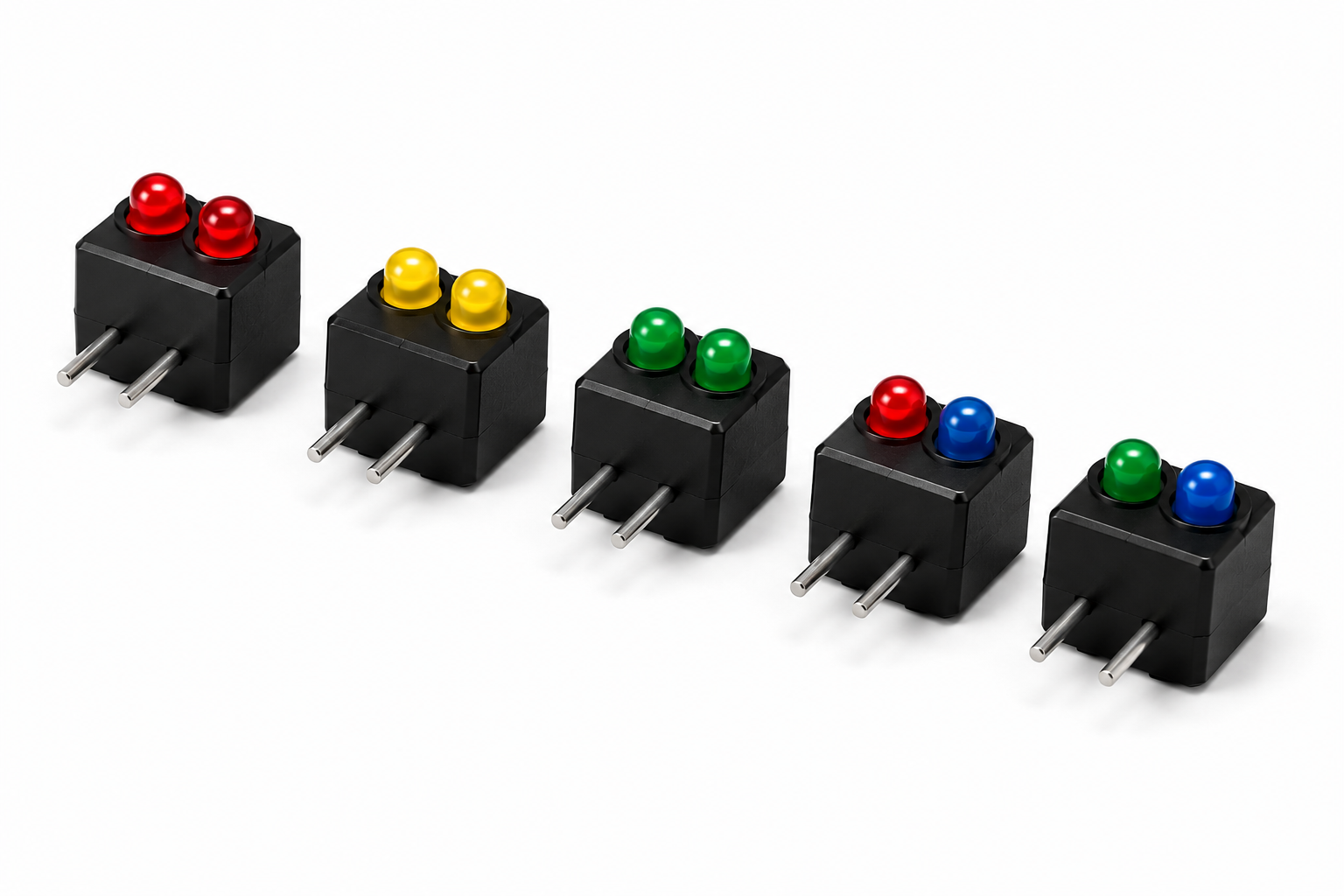 KINGBRIGHT 3mm Two Hole LED Indicator black housing LED indicator array product image